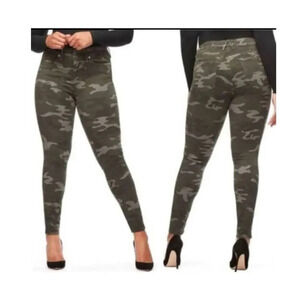 Good American Camo Skinny Jeans Army Green Plus Size 24 Stretchy High Waist